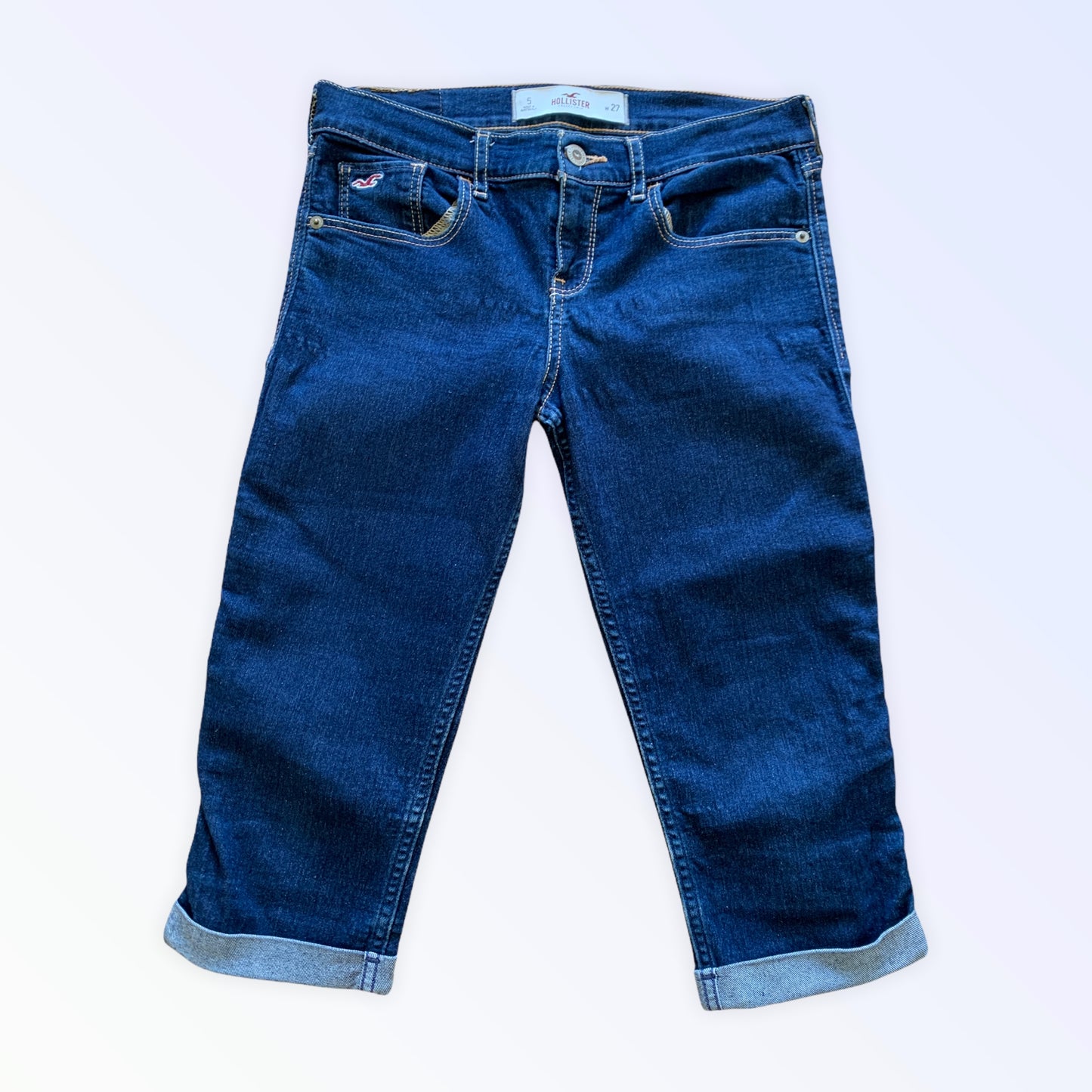 Hollister Jeans Pantaloni bermuda pinocchietti donna XS W27