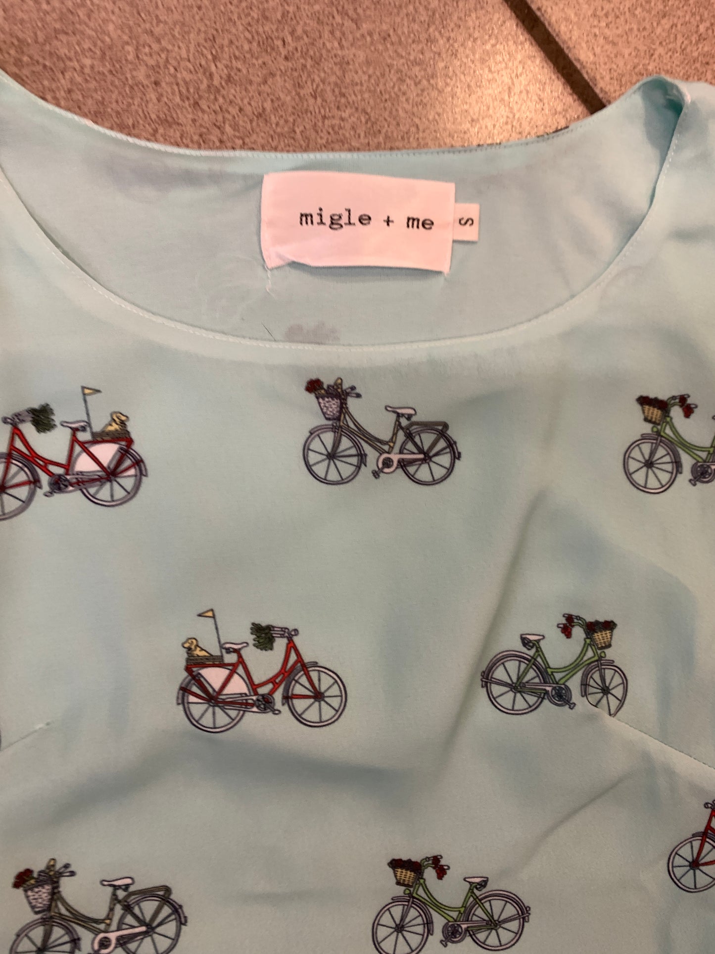 MIGLE + ME aquagrünes Kleid mit Fahrradgröße S Damen
