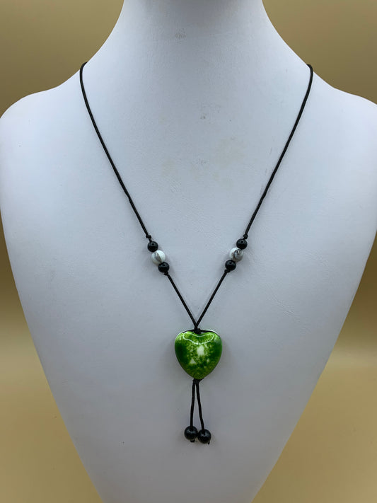 Necklace with heart pendant in Murano glass