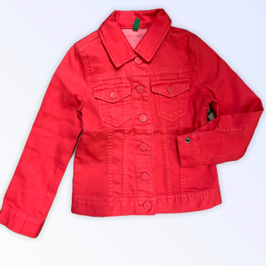 Benetton Korallen-Jeansjacke für Mädchen 4–5 Jahre