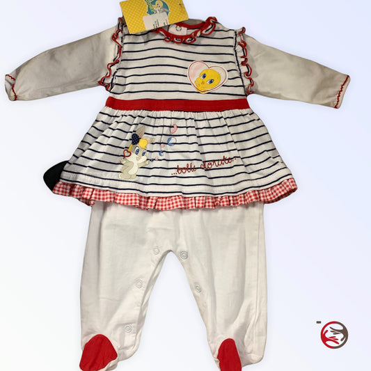 Tutina in cotone leggero Baby Looney Tunes nuova 1 mese