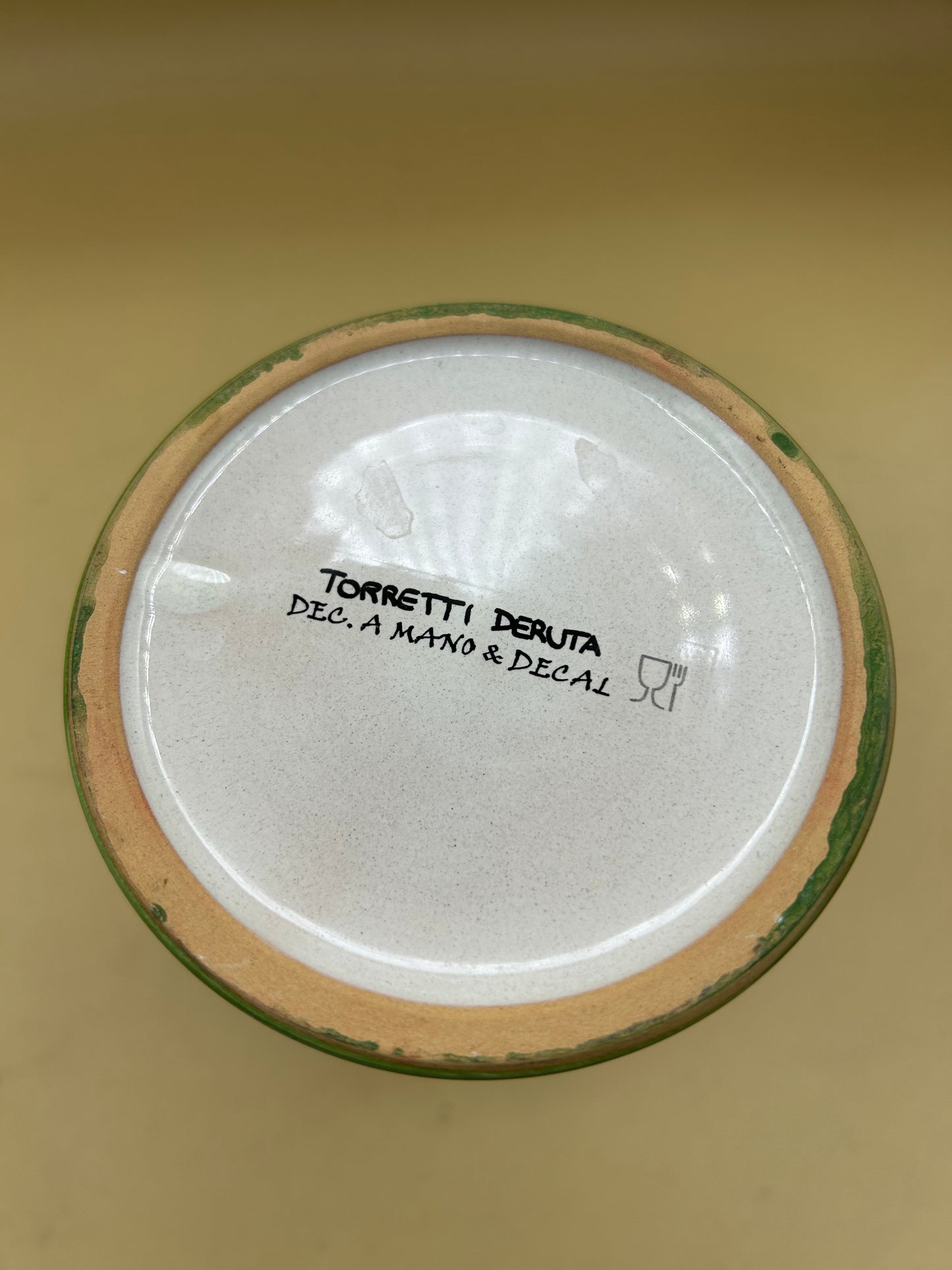 Tramvai Torretti Deruta Keramikkrug, handbemalte Flasche für Wasser oder Wein mit Straßenbahndesign