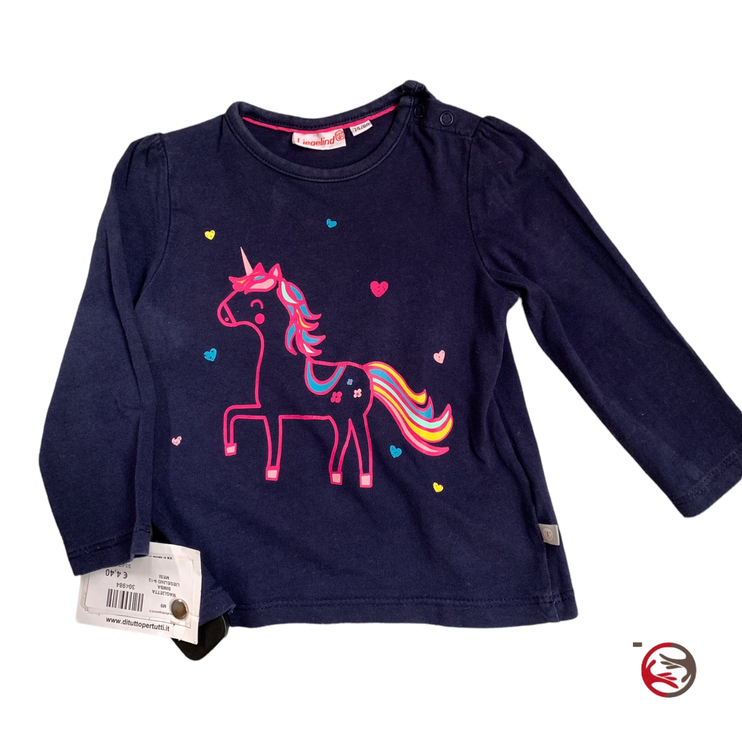 Maglietta bambina 9-12 mesi Liegelind con unicorno