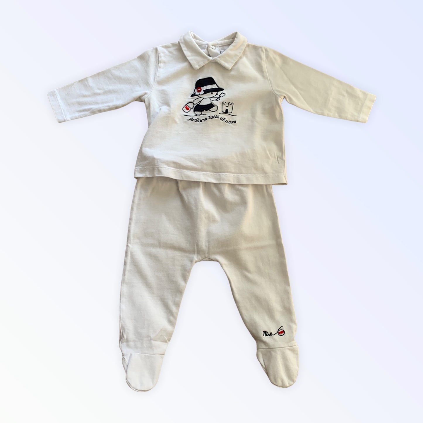 Tutina due pezzi pigiama neonato Mirtillo 6 mesi