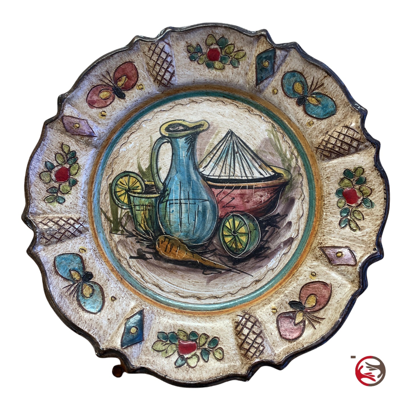 Piatto in ceramica decorativo dipinto a mano Ischia
