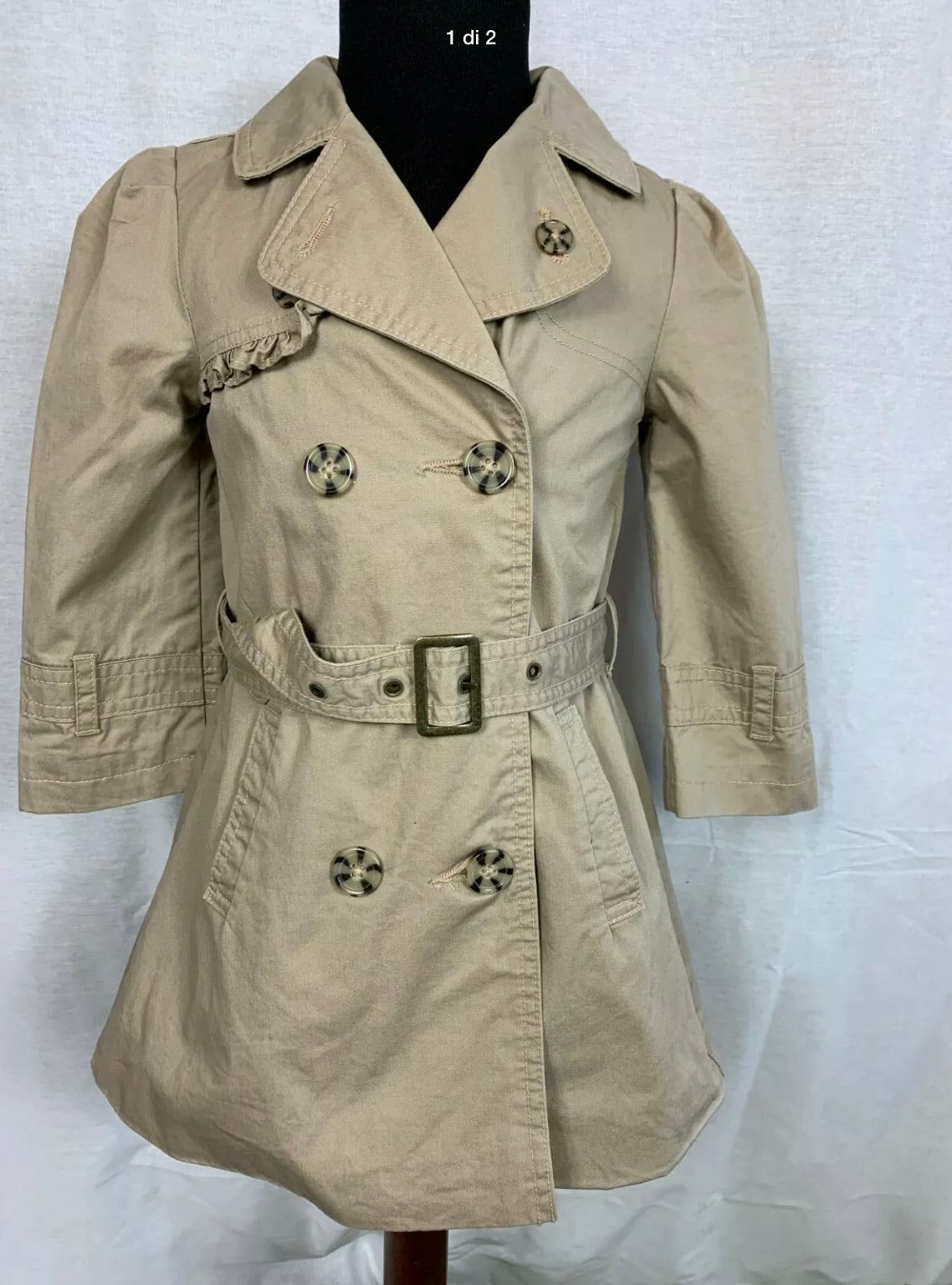 trench Lisa Rose 4 anni bambina bimba doppiopetto giacca con cintura