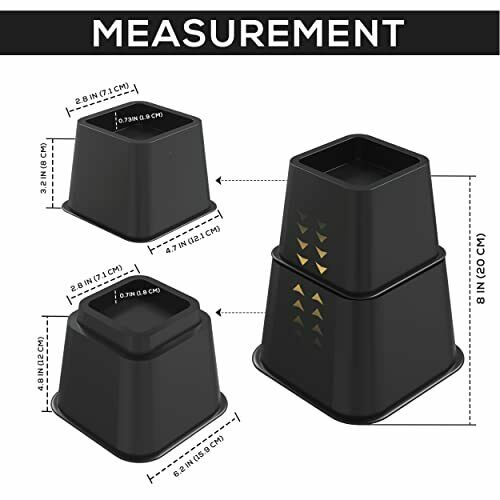 Utopia Bedding Verstellbare Erhöhung für Betten und Sofas – 8 Teile: 4 hoch und 4 kurz 