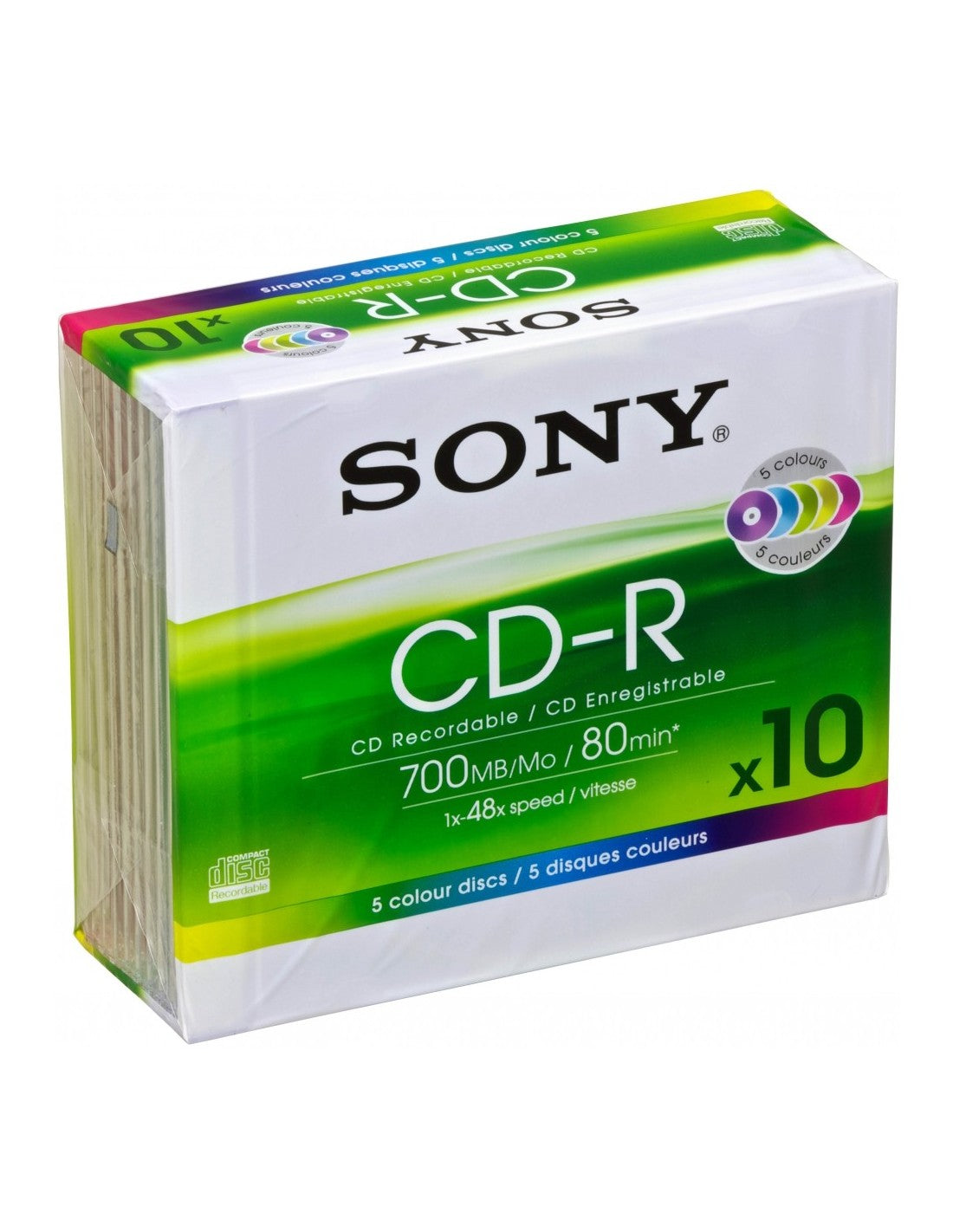 Sony CD-R 48X 700MB SLIM COLORATI CF 10 10CDQ80NXSLD 10CDQ80NXSLD 4901780916719 CD/DVD/FLOPPY/NASTRI/CASSETTE